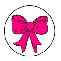 HotSaleStore Sticker Seals 48 Pink Bow!!! Envelope Seals Labels Stickers 1.2" Round