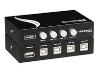 LUTIONS 4 Ports USB Printer Share Sharing Switch Hub for 4 PC Share 1 USB Device Like Printer Flash Driver Mouse Keyboard