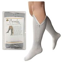 Presadee Closed Toe Gray 15-20 mmHg Zipper Compression Calf Circulation Leg Sock (2XL)