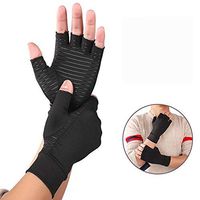 Copper Compression Arthritis Gloves, Copper Infused Fit Gloves, Fingerless Gloves for Men & Women, Brace for Rheumatoid & Osteoarthritis, Relief from Joint Tendon& Muscle Pain(1 Pair) (M-Middle)