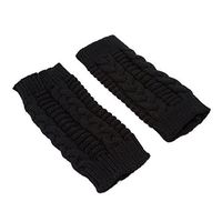 Meolin Women's Knitted Arm Fingerless Soft Warm Mitten Warmers Gloves Mittens ,black,7.082.75in