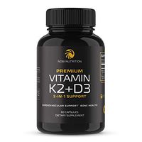 Immune Support Vitamin K2 + D3 Supplement (5,000 IU) - Bioperine for Max Absorption - 2-in-1 Complete Support for Your Heart, Bones & Teeth - Vegan, Gluten Free, Non-GMO - 60 Veggie Capsules