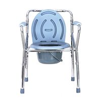 JAD@ Folding Commode Chair with Padded Toilet Seat Bathroom Anti-Slip Adjustable Height Bathroom Shower Stool Elderly Person/Pregnant Woman/Handicapped Person Potty Chair Bath