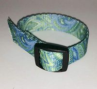 Epilepsy Life VNS (Vagus Nerve Stimulator) Wrist Watch Band Plaid and Paisley Prints (Green and Blue Paisley, 9.5)