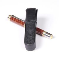 Black Single Round Leather Pen Box