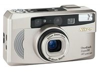 Nikon Corp, Japan Nikon One Touch Zoom 90 AF Quartz Date 35mm Film Camera w/Nikon Zoom Lens 38-90mm Macro Lens (Gold Color Version)