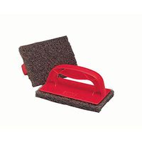 3M Scotch-Brite Red Plastic Grill and Griddle Scrubber - 6"L x 4"W x 3"H