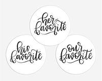 His Favorite & Her Favorite Wedding Stickers, Choose Your Colors, Wedding Favor Stickers (#488-2-BK-WH)