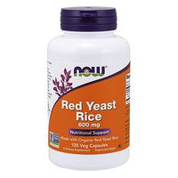 NOW Supplements, Red Yeast Rice 600 mg, Made with Organic Red Yeast Rice, 120 Veg Capsules