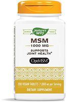 Nature's Way Premium Quality MSM 1000 mg PURE OptiMSM, 200 Tablets, Pack of 2
