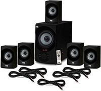 Acoustic Audio AA5172 Home Theater 5.1 Bluetooth Speaker System with USB and 5 Extension Cables