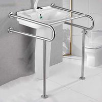 Bathroom Grab Rail Grab Rail 304 Stainless Steel Basin Handrails, Washbasin Bathroom Safe Handrail, Washbasin Bathroom Handle (Color : Silver, Size : 707086cm)