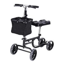 Dual Crossbar Design for Extreme Durability Heavy Duty Knee Walker Hand Brake Adjustable Height Handlebar Pad with Basket