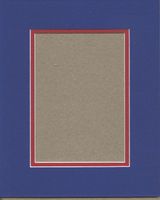 16x20 Royal Blue & Bright Red Double Picture Mat, Bevel Cut for 11x14 Picture or Photo