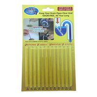 Zerodis Drain Cleaning Sticks, 12PCS Cleaning Sticks Sewer Rod Drain Cleaner Kitchen Toilet Bathtub Sewage Cleaning Tool(Lemon)