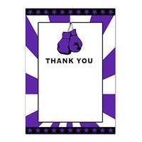 30 Blank Thank You Cards Notes Baby Shower Birthday Purple Boxing+ 30 White Envelopes