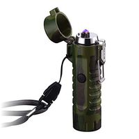 Dual Arc Lighter with Flashlight Double Plasma USB Rechargeable Flameless Waterproof Windproof Mini Electric Lighter for Cigar Candle Cigarette Pipe (Camouflage)