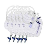 Urinary Drainage Bag with Anti-Reflux Chamber,48 Inch Drainage Tube,2000ml /67.6 Ounce(Pack of 5)