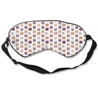 100% Silk Sleep Mask Eye Mask Cute Cat Pattern Soft Eyeshade Blindfold with Adjustable Strap for Sleeping Travel Work Naps Blocks Light