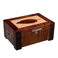 Humidors Luxurious Handmade Cigar Sure Seal Desktop Cigars Box Removable Double Layer Cedar Wood Tray Noble Decor Hygrometer Humidifier Gift (Color : A)