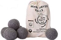 Wool Dryer Balls by MarvelousRule, 6 Pack XL Organic Wool, Non-Toxic, Reusable, X-tra Large. Reduces Drying Time and Chemical Free. Natural Fabric Softener(Grey）