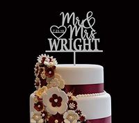 Personalized Wedding Cake Topper, Wooden Cake Toppers, Mr Mrs Heart Customized Wedding Date And Last Name To Be Bride & Groom