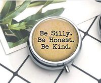 Compact 3 Compartment Medicine Case, Pill Box for Pocket or PursePill Box Decorative Pill Case with Gift Box Literary Jewelry - Gift for Reader - Emerson Jewelry