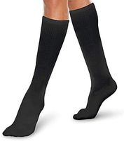 Core-Spun 20-30mmHg Moderate Graduated Compression Support Knee High Socks (Black, Large)
