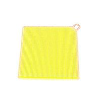 Colorido Household Kitchen Square Shape Silicone Dish Washing Scrubber Cleaning Tool size Medium (Yellow)