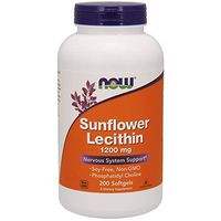 NOW Supplements, Sunflower Lecithin 1200 mg with Phosphatidyl Choline, 200 Softgels