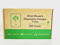 100% Biodegradable, All natural, Disposable Wooden Forks||Eco friendly|| Plastic Free|| Planet friendly||Eco friendly package Box|| Party|| Heavy duty|| 200 Forks