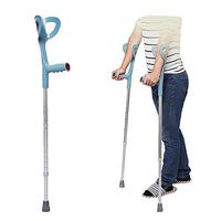 Arm Portable Elbow Crutch, Height-Adjustable, Foldable Disabled Cane, Underarm Crutches, Telescopic Skid