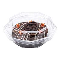 Thermo Tek Octagon Clear Plastic Cake Box - with Lid - 5 1/4" x 5 1/4" x 2" - 100 count box - Restaurantware