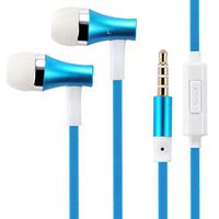 Premium Sound Blue Earbuds Hands-Free Earphones w Mic Dual Metal Headphones Headset in-Ear Wired [3.5mm] for Cricket LG Stylo 3 - Cricket LG X Charge - Cricket LG X Power