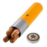 Humidors 4 Sticks Cigar Cigar Moisturizing Tube Portable Humidifier Travel Cigar Sets Moisturizing Tube Hygrometer with Moisturizer Gift (Color : Yellow, Size : 2055cm)