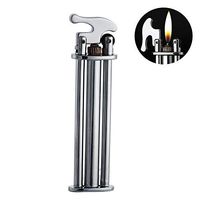 Antique Collection Cigarette Lighter,Retro Style Flint Lighter,Windproof Butane Refillable Lighter, Ultra-Thin Stainless Steel Creative Lighter,Portable Flame Adjustable Cigarette Lighter