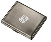 Personalized Visol Antique Brass Double Sided Cigarette Case with Free Laser Engraving (Circle Monogram)
