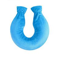 U-Shape Neck Hot Water Pillow Relieve Pressure Hot Water Bag,Blue (Random Cover)