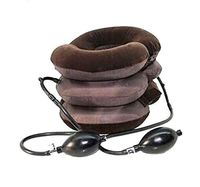 2 Balloons Inflatable Neck Traction Collar for Neck – Cervical Brace for Home and Travel Use – Neck Stretch Pillow Provides Better Posture and Neck Pain Relief – Adjustable Firmness and Support Brown