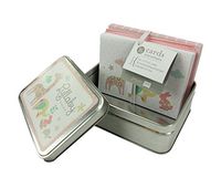 Baby Shower Thank You Invitation Cards, Envelopes and Tin Keepsake Container – Girl: “Lullaby” – 16 Blank Inside Notecards w/ Matching Envelopes, Baby Shower Thank You Cards, Stationery