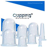 Cupping Warehouse TM GRIP Classic 8 Silicone Cupping Therapy Sets for Professional and Home Use Chinese Silicone Massage Cups with Face and Body Decompression Anti Slip Suction Cups