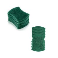 Miao Jie Scouring Pad - Household Cleaning Sponge Scrubber with Non-Scratch Anti-Grease Technology - Heavy Duty Scrub Pads for Kitchen Dishwasher Bathroom - Reusable (2 Pack 12 Counts)