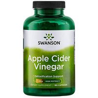 Swanson Apple Cider Vinegar Supplement: 1.25 G High Potency Apple Cider Vinegar Capsules - ACV Powder Supplements to Support Healthy Weight Management - Powerful System Cleanser - 180 Capsules