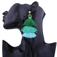 1Pairs Europe And The United States Three Layer Gradient Tassel Earrings Accessory Good Accessories Women Cheap Designer Novelty Pendant Girls Prom Pretty