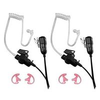 Two Way Radio Earpiece Transparent Security Earphone Concealed Surveillance Headset Walkie Talkie Headphone with PTT/VOX - Pair