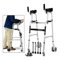 Walkers Elderly Adjustable Aluminum Alloy Rehabilitation Crutch Elderly Armrests Bathroom Chair Walking Rehabilitation Equipment (Color : Silver, Size : C)