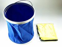Matpollo Collapsible Bucket + Microfiber Cloths,Multifunction Outdoor Folding Cleaning Pail for Car Wash,Fishing, Hiking, Camping, Water Container (BLUE)