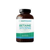 Rootcology Betaine with Pepsin - 750mg Betaine HCl with 33mg Pepsin for Digestion Support by Izabella Wentz Author of The Hashimoto's Protocol (120 Capsules)