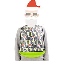 BIHIKI Adult Bib for Eating with Crumb Catcher,TPU Waterproof Clothing Protector,Stain Resistant Adult Aid Apron for Elderly Patient Senior (L:25.2"X14.2")