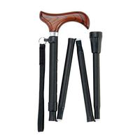 Crutches Folding Trekking Old Man Adjustable Wood Handle (Color : Black, Size : 74.5cm)